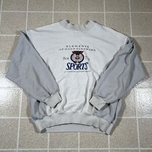 Vintage 90s Bugle Boy Color Block Crewneck Sweatshirt Y2K Preppy Size Small